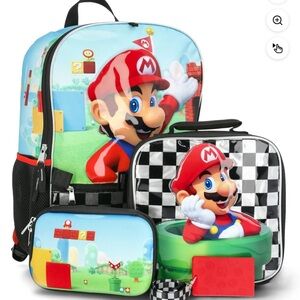 Nintendo Super Mario Backpack Set - Red, Green, Black